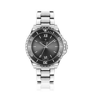 Мъжки часовник в сребристо и черно Wettingen снимка