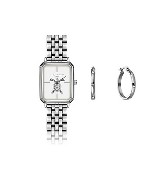 Комплект от часовник и обеци в сребристо Serendipity снимка