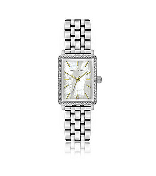 Сребрист дамски часовник с камъчета Agathe снимка