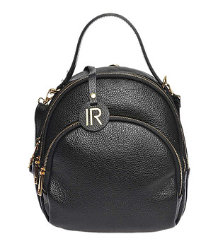 Дамска раница от естествена кожа в черно снимка