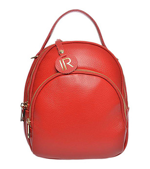 Дамска раница от естествена кожа в червено снимка