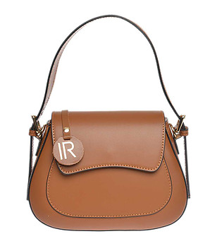 Кафява малка дамска чанта от естествена кожа снимка