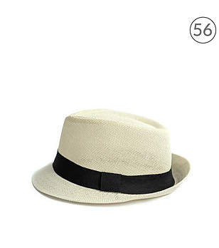 Шапка трилби в екрю с черна лента Arnedo снимка