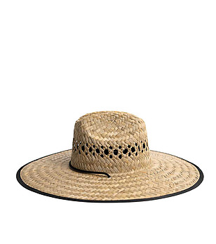 Лятна бежова шапка с черен кант Pedroso снимка