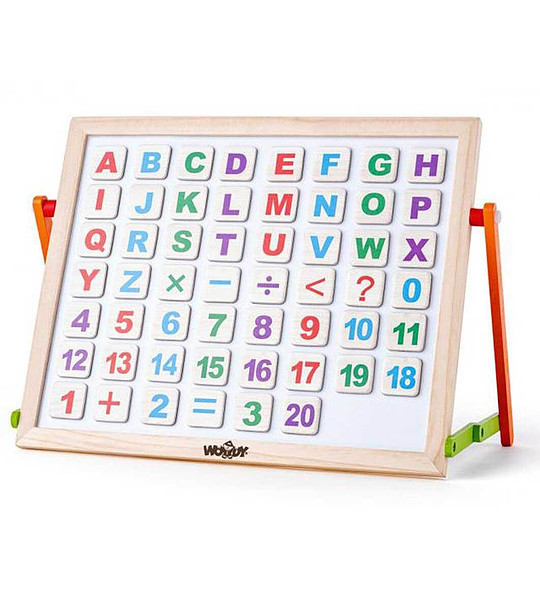 Двустранна настолна магнитна дъска с букви и цифри снимка