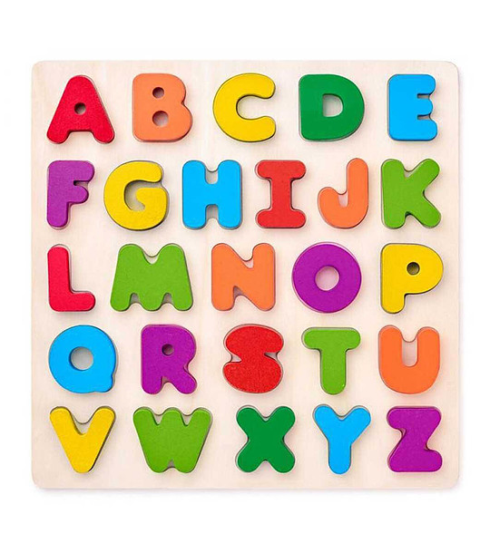 Дървен пъзел Английската азбука главни букви снимка