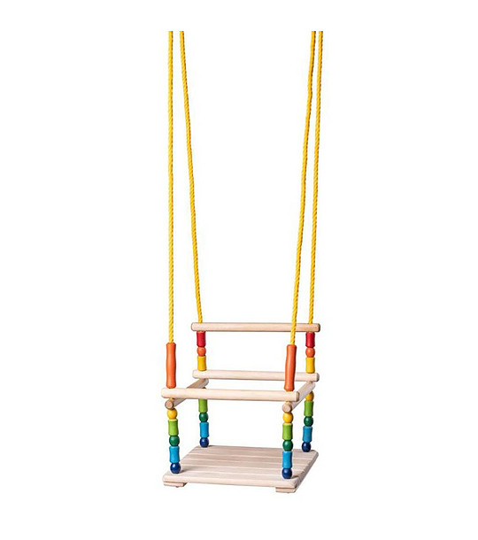 Дървена люлка с облегалка Щастливо детство снимка