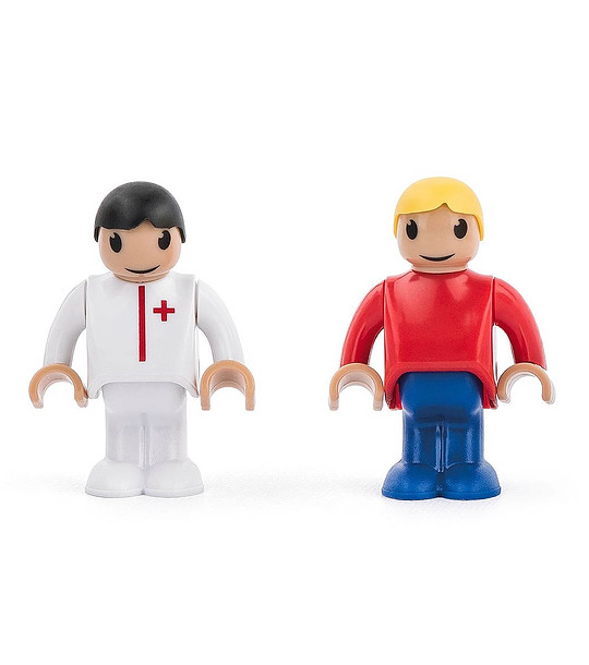 Комплект колички за дървено влакче Бърза помощ  4 части снимка