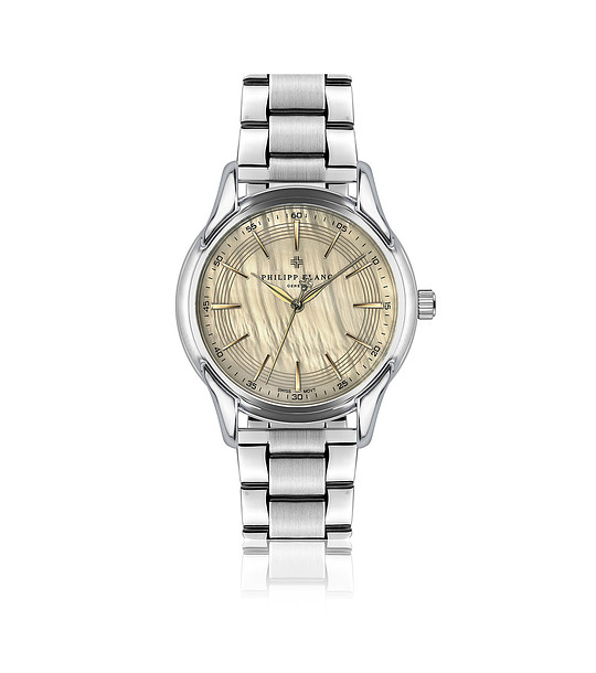 Сребрист мъжки часовник с ефектен циферблат Worb снимка