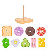 Дървена игра за нанизване Направи сандвич-2 снимка