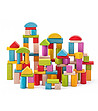 Дървен конструктор с натурални и цветни блокчета-1 снимка
