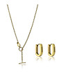 Златист комплект от колие и обеци Ldore-1 снимка