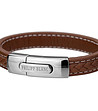 Комплект от часовник и кафява кожена гривна Worb-3 снимка