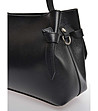 Черна дамска чанта от естествена кожа-2 снимка