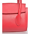 Малка кожена дамска чанта в цвят корал-2 снимка