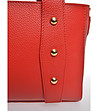 Червена малка дамска чанта от естествена кожа-2 снимка