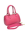 Розова малка дамска кожена чанта-1 снимка