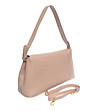 Дамска чанта от естествена кожа в цвят пудра-1 снимка