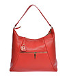 Червена дамска чанта от естествена кожа-1 снимка