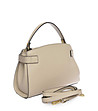 Светлобежова дамска чанта от естествена кожа-1 снимка