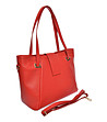 Червена дамска чанта от естествена кожа-1 снимка
