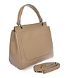 Дамска кожена чанта в цвят таупе-1 снимка