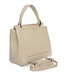 Светлобежова дамска кожена чанта-1 снимка