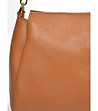Дамска кожена чанта в цвят коняк-3 снимка