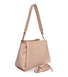 Дамска чанта от естествена кожа в цвят пудра-1 снимка