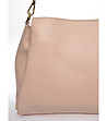 Дамска чанта от естествена кожа в цвят пудра-3 снимка