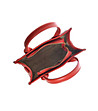 Дамска кожена червена чанта-3 снимка