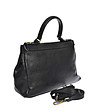 Черна дамска кожена чанта-1 снимка