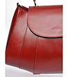 Тъмночервена дамска чанта от естествена кожа с нестандартна форма-2 снимка