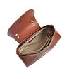 Кафява дамска чанта от естествена кожа с нестандартна форма-3 снимка