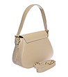 Бежова малка дамска чанта от естествена кожа-1 снимка