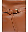 Дамска кожена чанта в цвят коняк-2 снимка