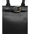 Черна дамска чанта от естествена кожа-2 снимка
