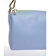 Малка кожена дамска чанта в светлосиньо-2 снимка