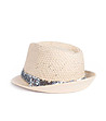 Бежова дамска шапка с лента с пайети Trudie-2 снимка