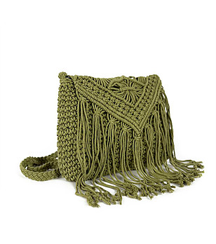 Дамска памучна чанта в цвят каки Arona снимка