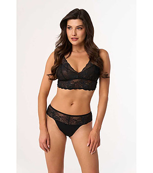 Черни памучни бикини с дантела Lara снимка