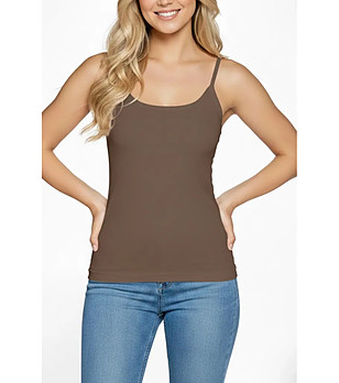 Какаов дамски топ с тънки презрамки Macadi снимка