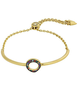 Дамска златиста гривна с камъчета снимка