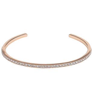 Дамска гривна в розовозлатисто с кристали снимка