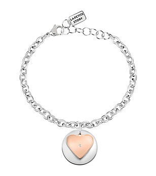 Дамска сребриста гривна с висулка снимка