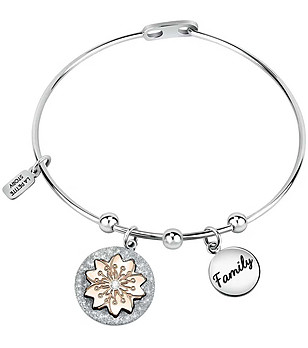 Дамска сребриста гривна с висулки Family снимка