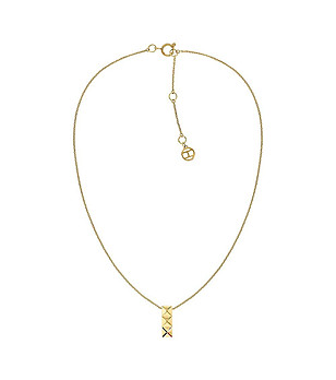 Дамско златисто колие с плочка снимка