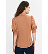 Дамска блуза в цвят камел с буфан ръкави Lidia-1 снимка