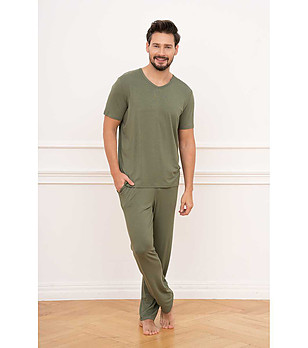 Мъжка пижама в цвят каки Dallas снимка