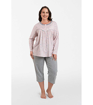 Памучна дамска пижама в светлорозово Daniela снимка